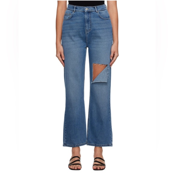 ROKH Blue Distressed Jeans Women’s Size 40 US 8 Regular - Picture 2 of 16